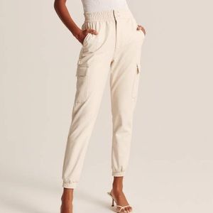abercrombie & fitch vegan leather cargo joggers
